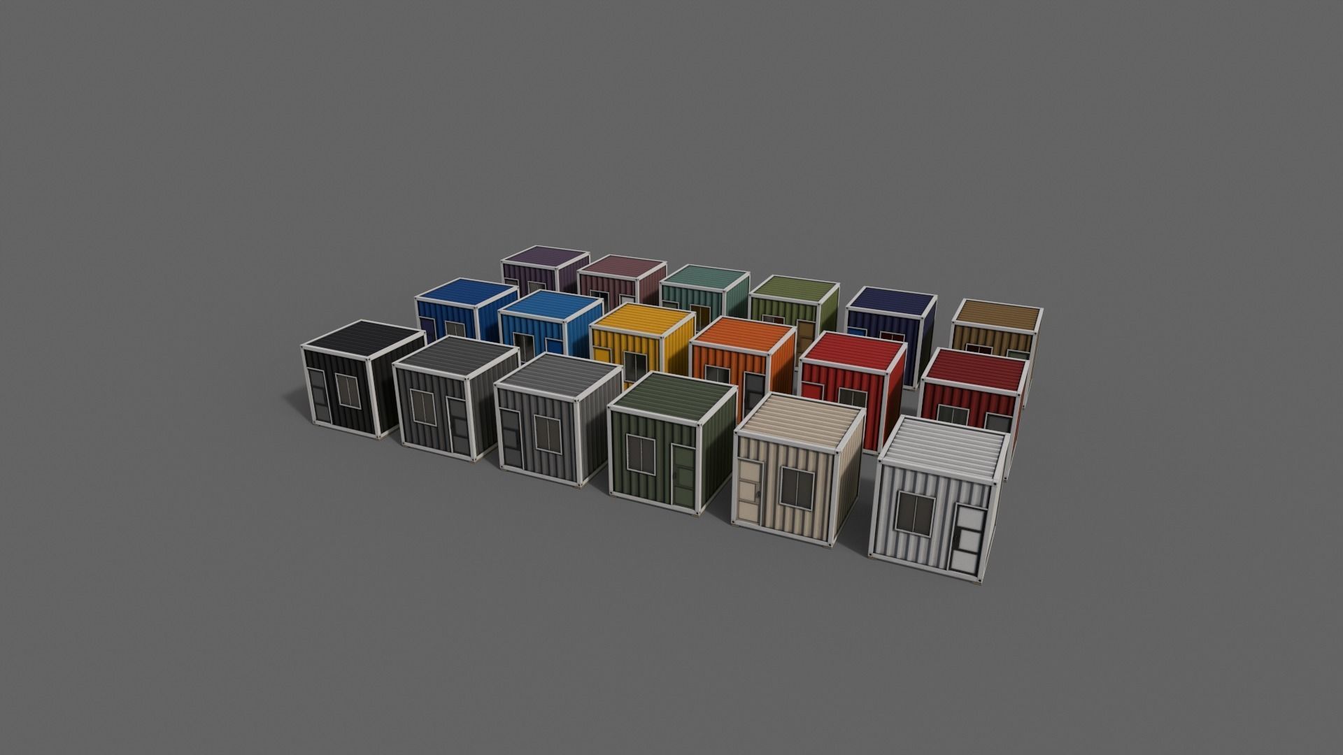 PBR Container House AA V1 Low-poly 3D model_12