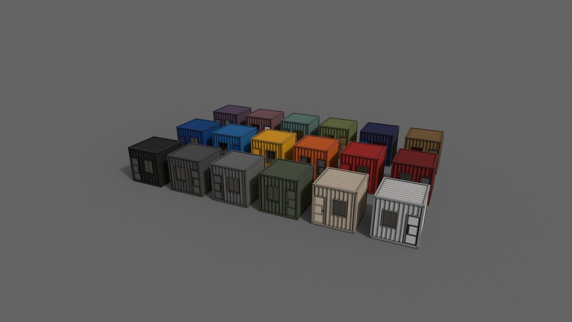 PBR Container House AA V1 Low-poly 3D model_9