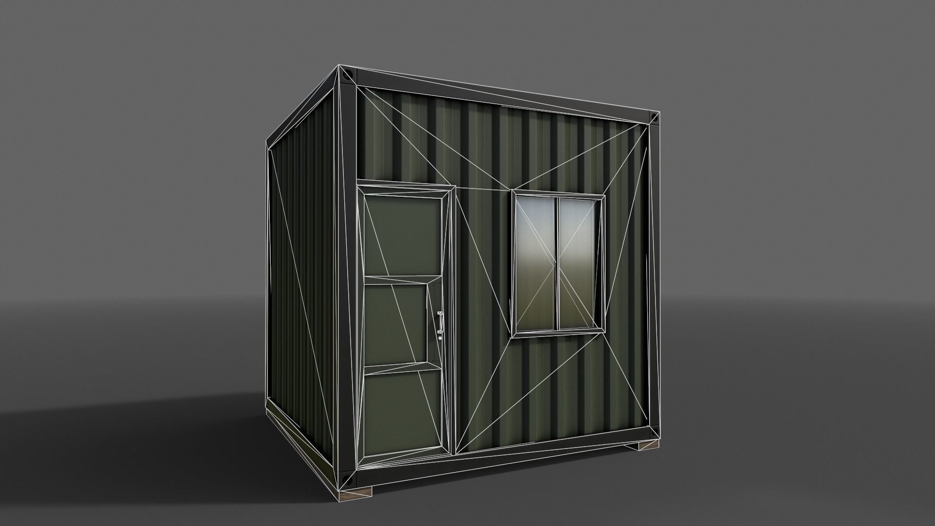 PBR Container House AA V1 Low-poly 3D model_14