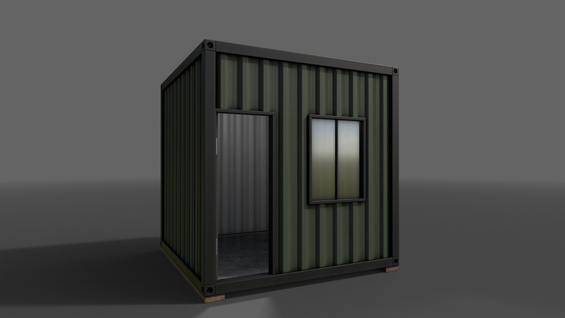 PBR Container House AA V1 Low-poly 3D model_2