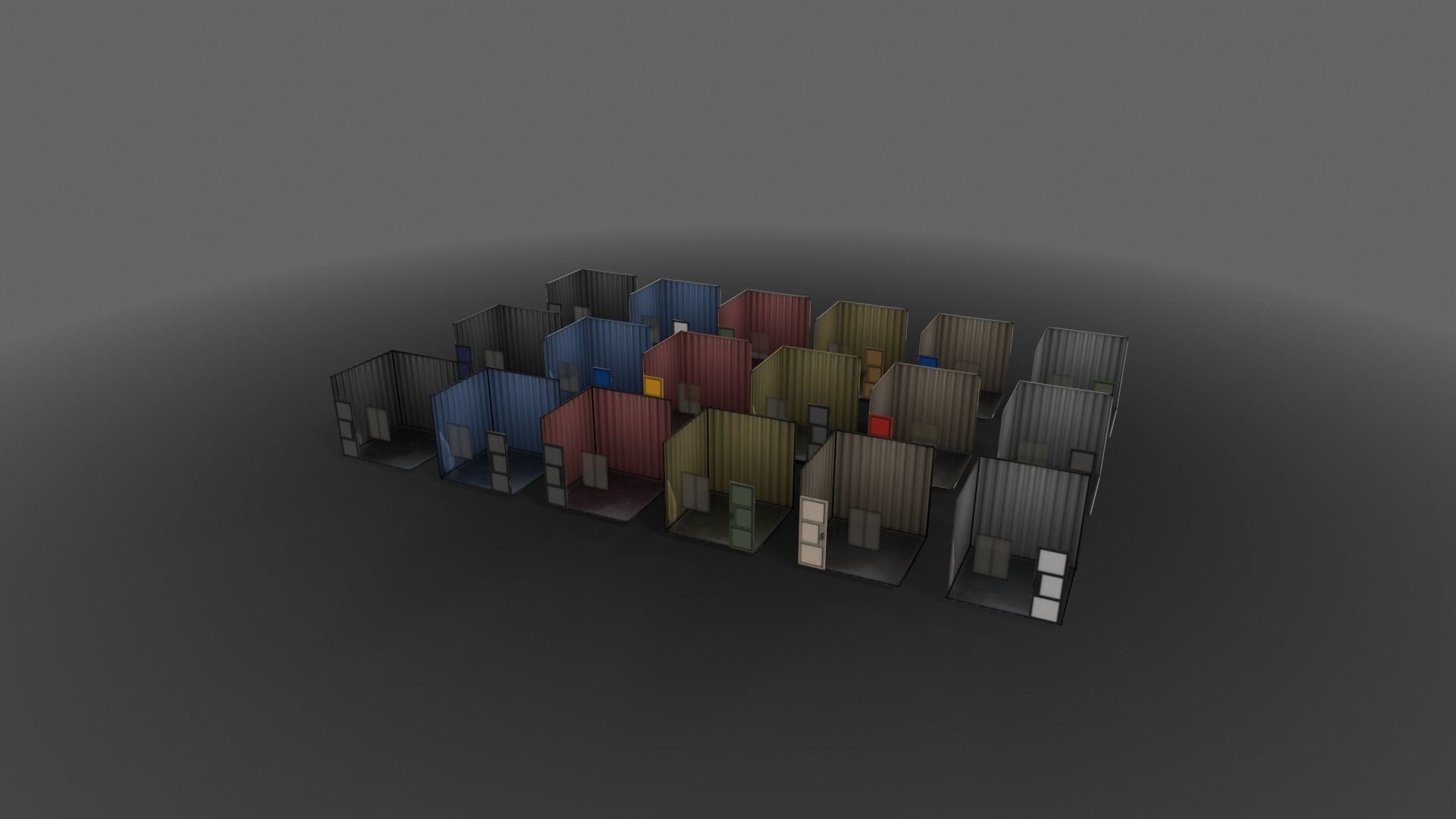 PBR Container House AA V1 Low-poly 3D model_13