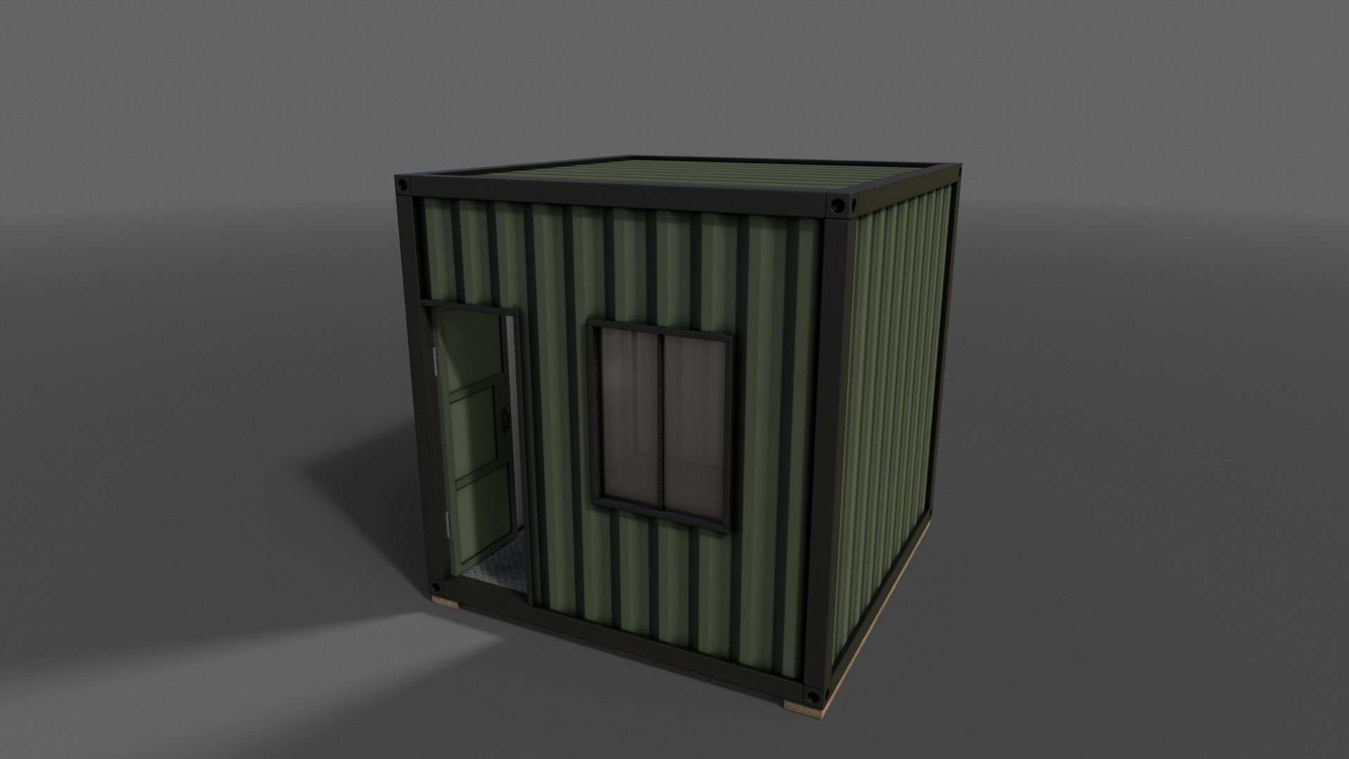 PBR Container House AA V1 Low-poly 3D model_4