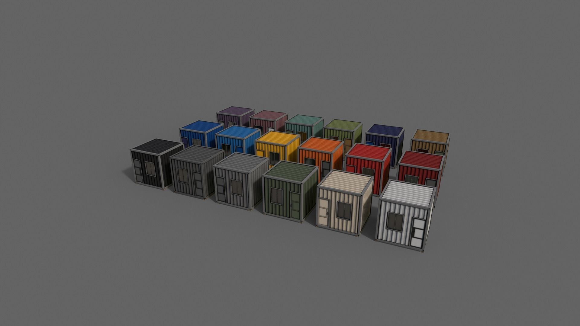 PBR Container House AA V1 Low-poly 3D model_11