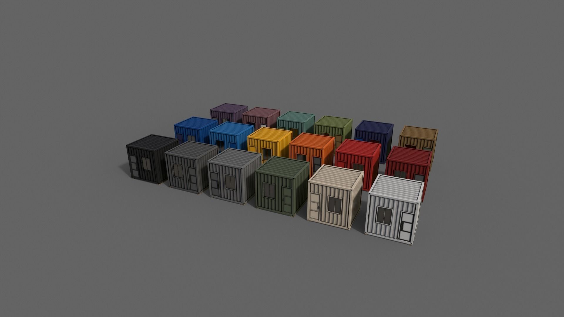 PBR Container House AA V1 Low-poly 3D model_8