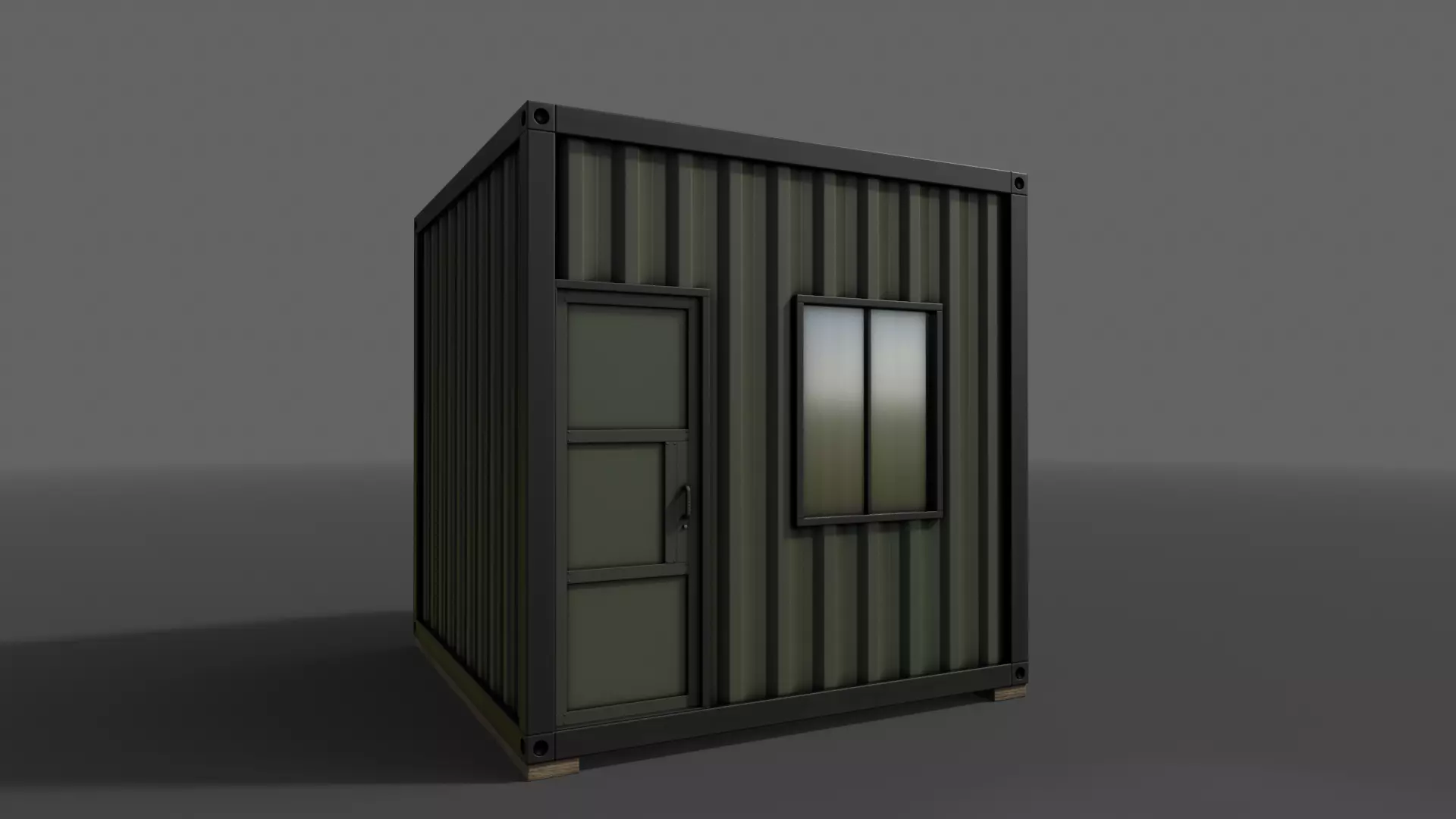 PBR Container House AA V1 Low-poly 3D model_0
