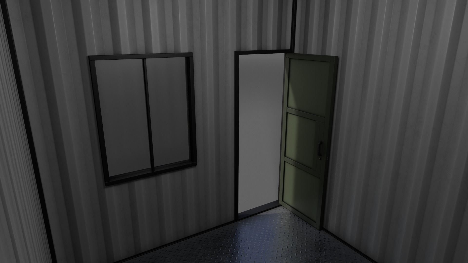 PBR Container House AA V1 Low-poly 3D model_6