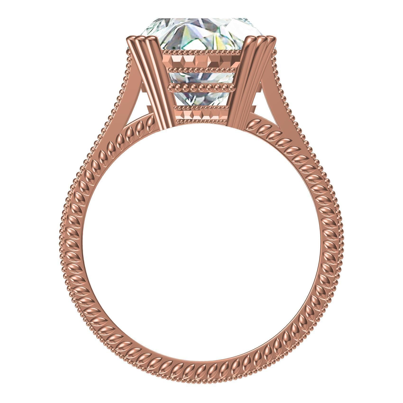 Single Stone Triple Prong Solitaire Ring 3D print model_3