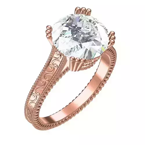 Single Stone Triple Prong Solitaire Ring