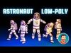 Stylized low-poly astronaut in a spacesuit Low-poly 3D model_1