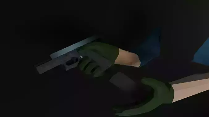 Glock gun Low-poly 3D model