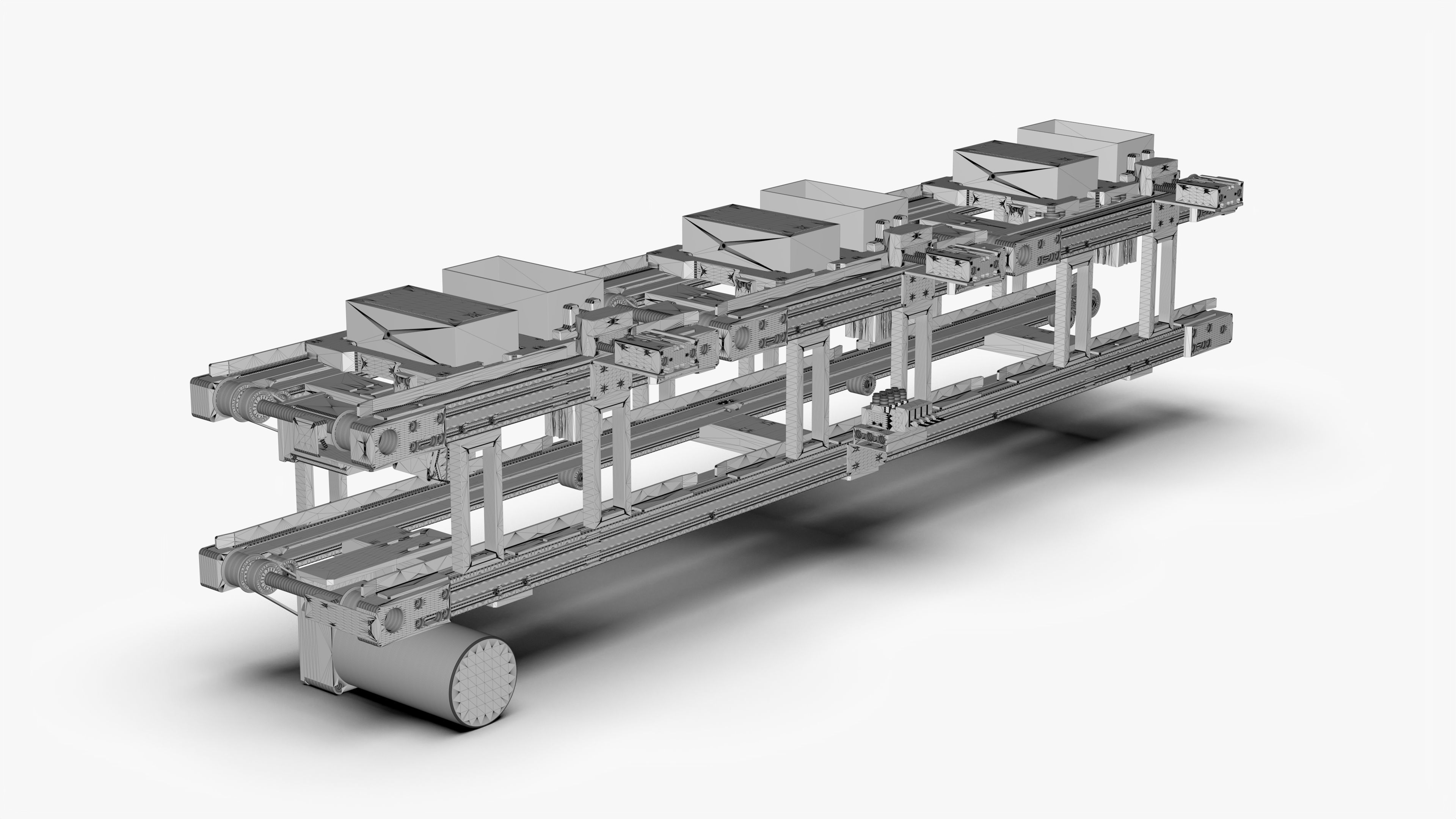 Upper and Lower Belt Conveyor 3D model_10