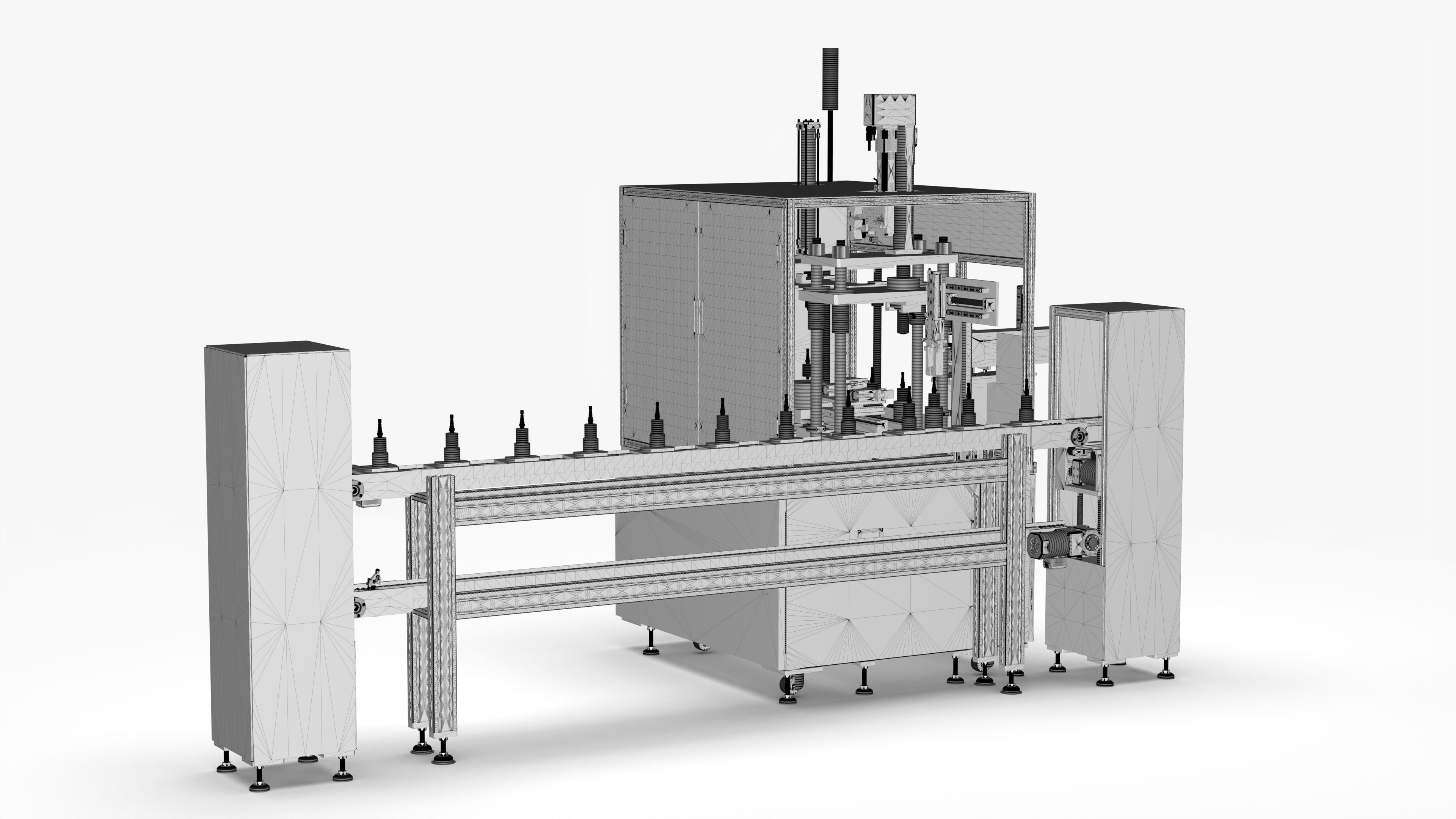 Automatic Valve Body Inlet Port Press Fitting Equipment 3D model_11
