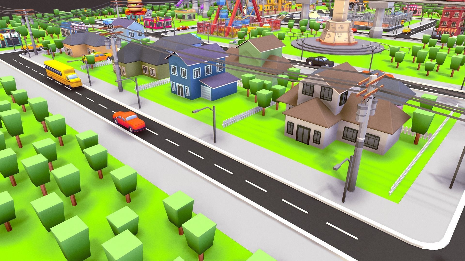 3D model City Set - Low Poly Pack VR / AR / low-poly | CGTrader