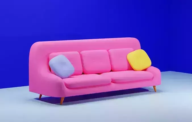 3D Cartoon Armchair  3D model 