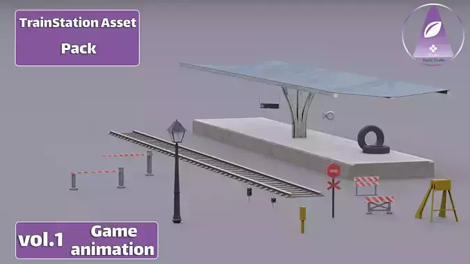 TrainStation Asset pack Vol 1 Low-poly 3D model