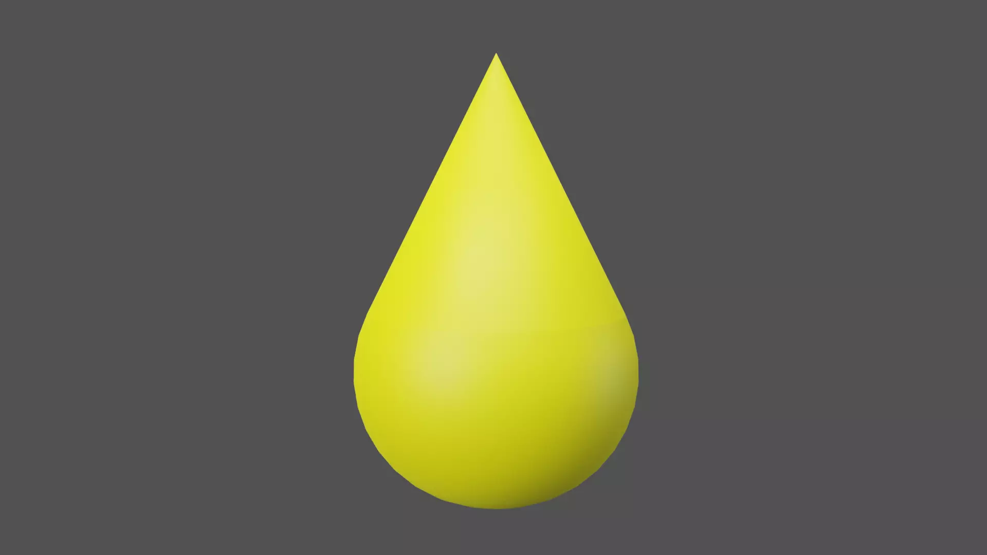 Yellow Drop Low-poly 3D model