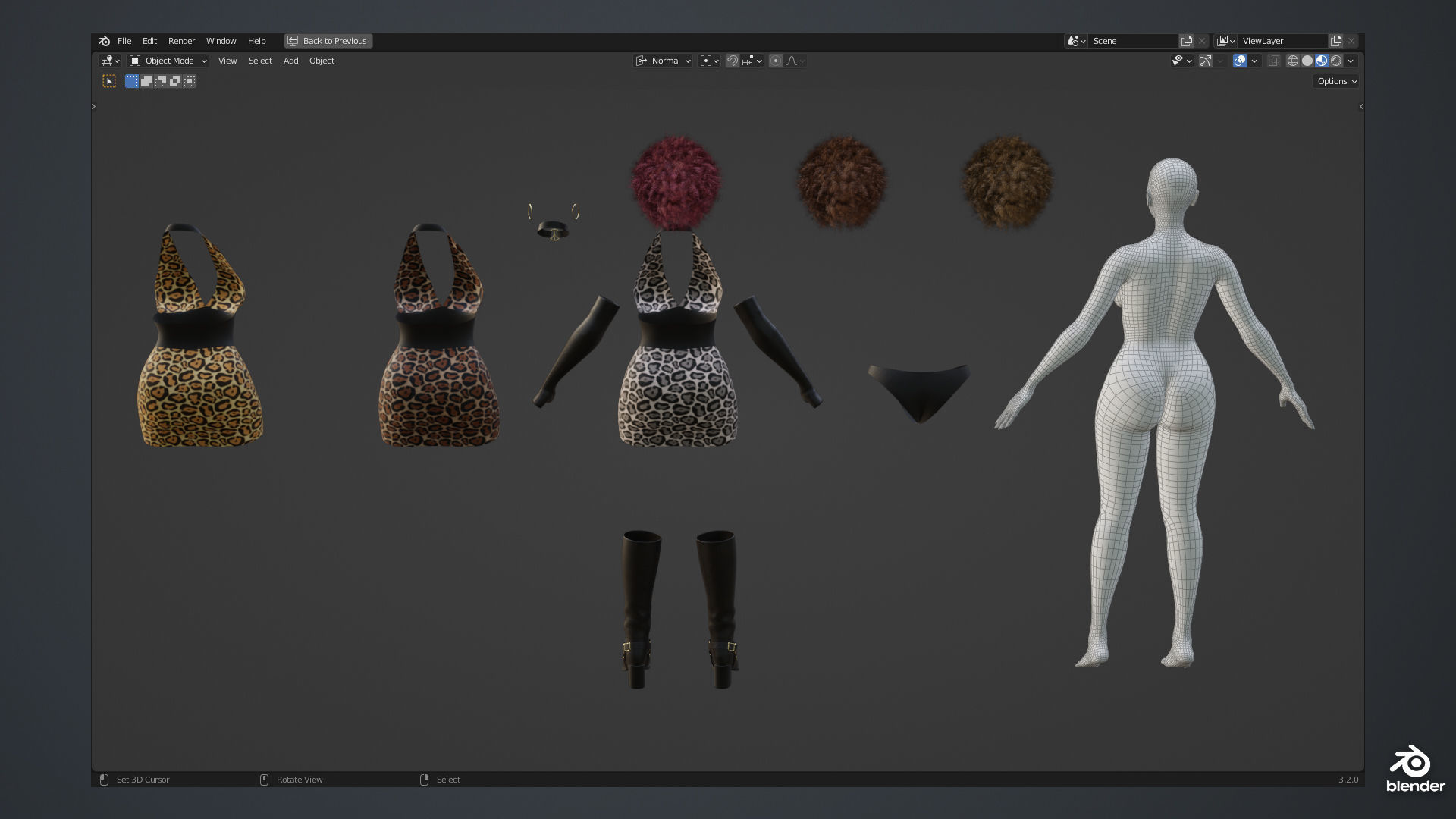 Funky Woman - Female Character Version 1 Low-poly 3D model_10