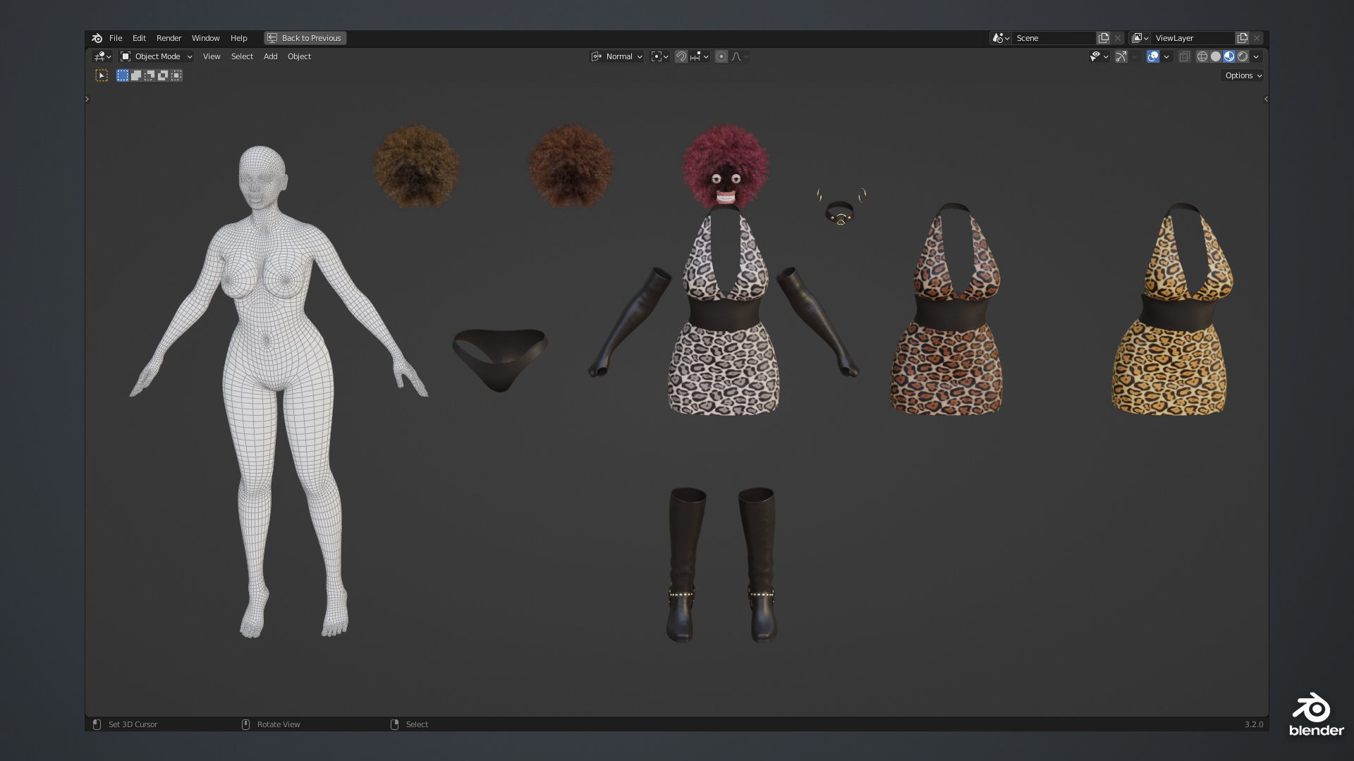 Funky Woman - Female Character Version 1 Low-poly 3D model_9