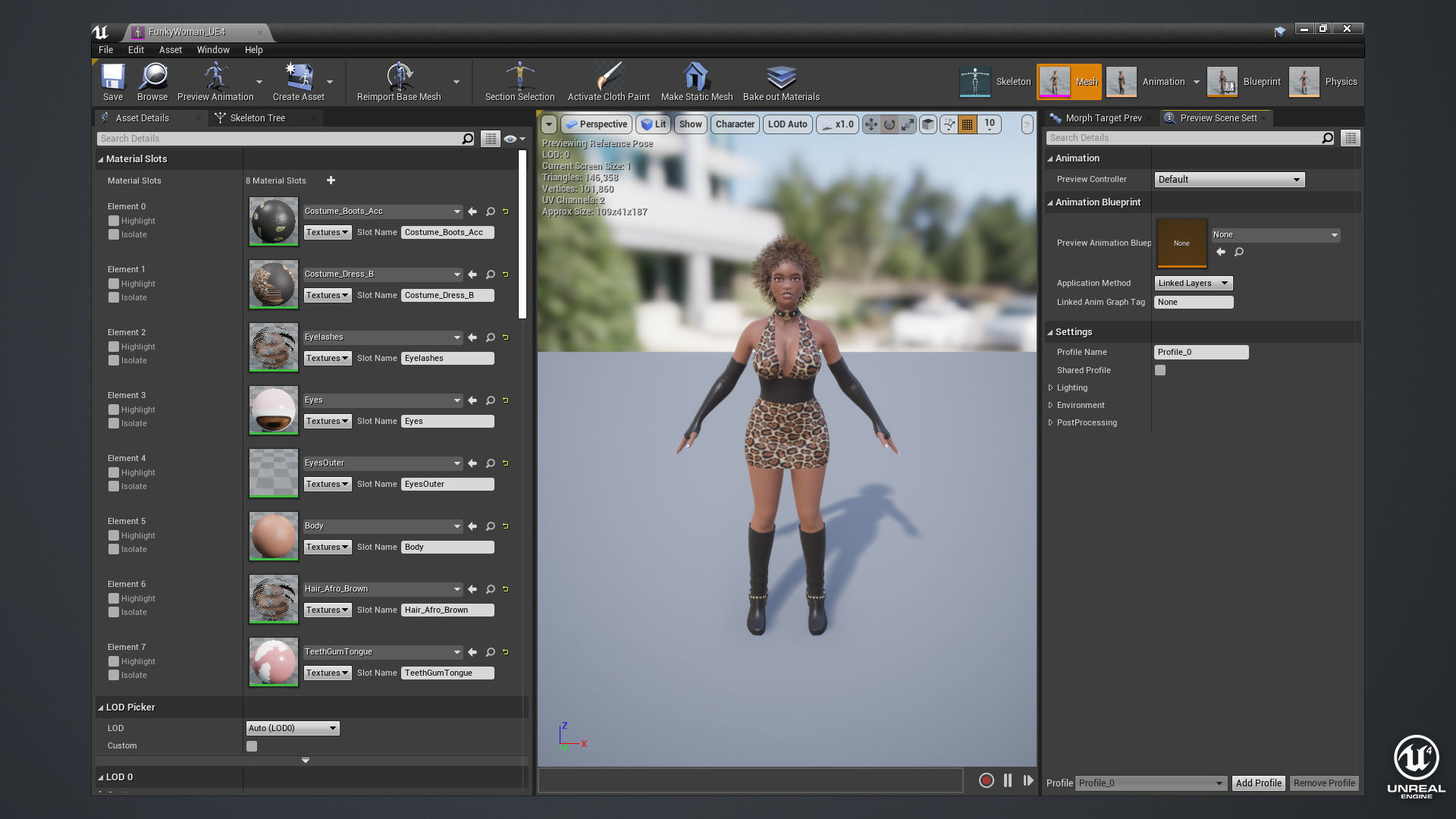 Funky Woman - Female Character Version 1 Low-poly 3D model_20