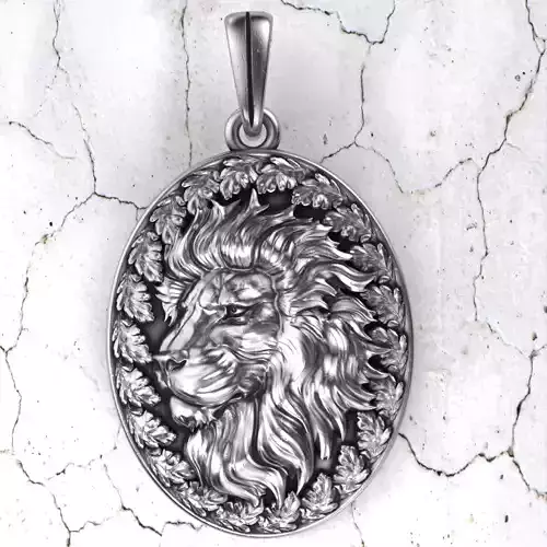 Lion-pendant-2 3D print model
