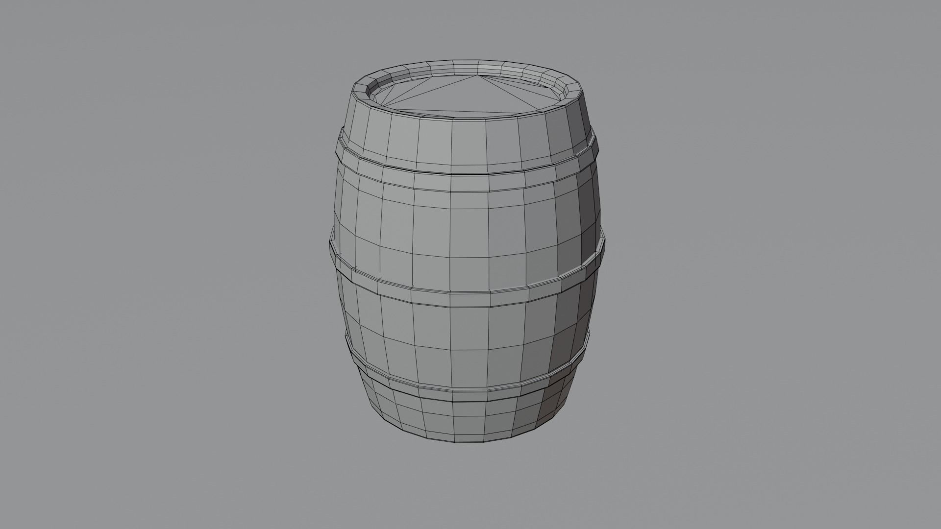 Wooden barrels Low-poly 3D model_10
