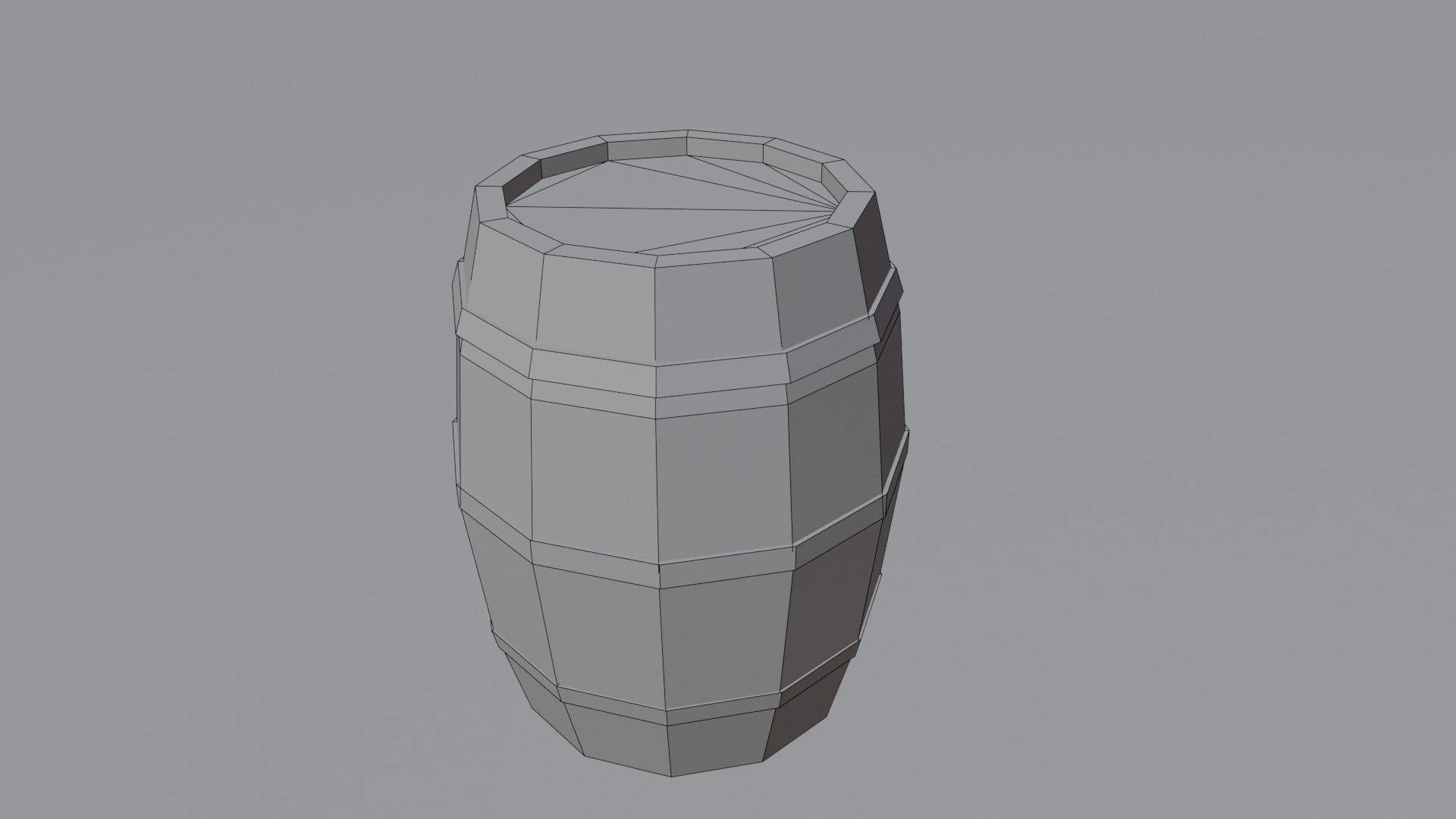 Wooden barrels Low-poly 3D model_11