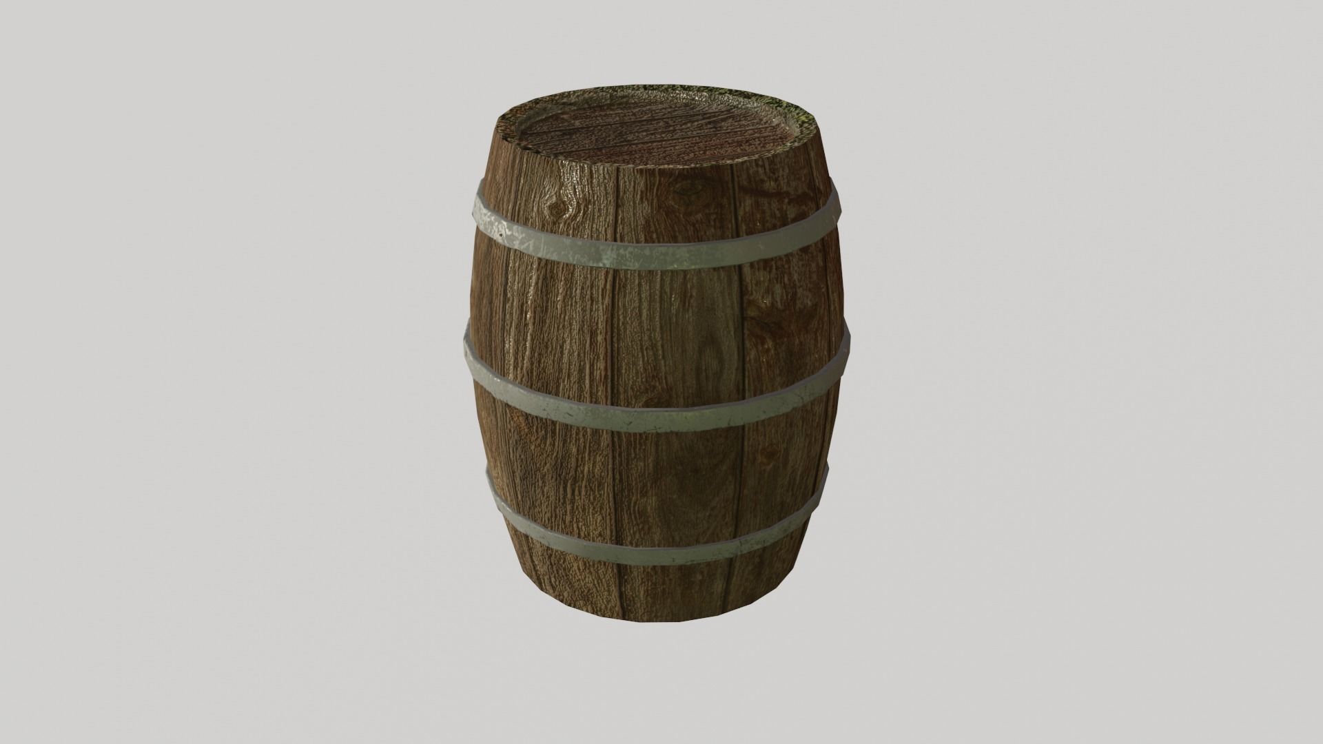 Wooden barrels Low-poly 3D model_9