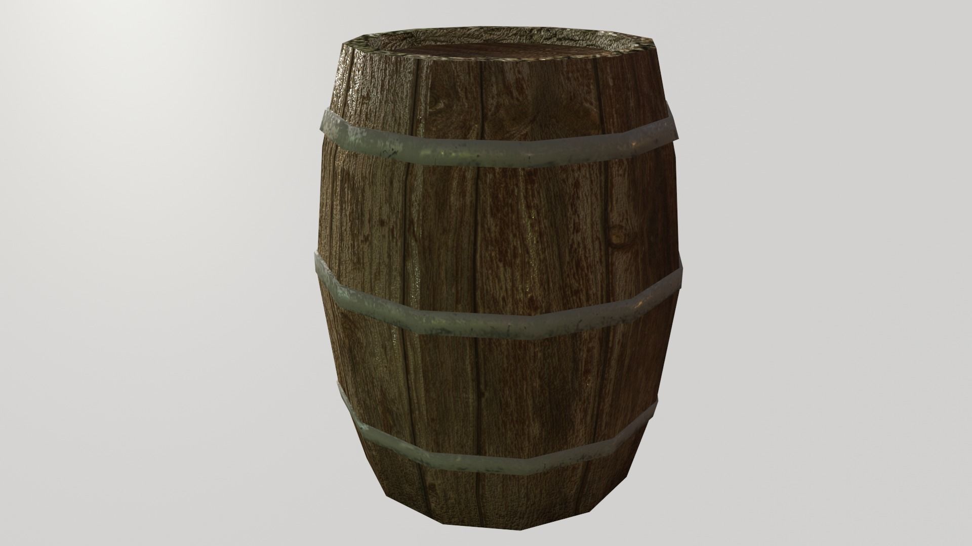 Wooden barrels Low-poly 3D model_7