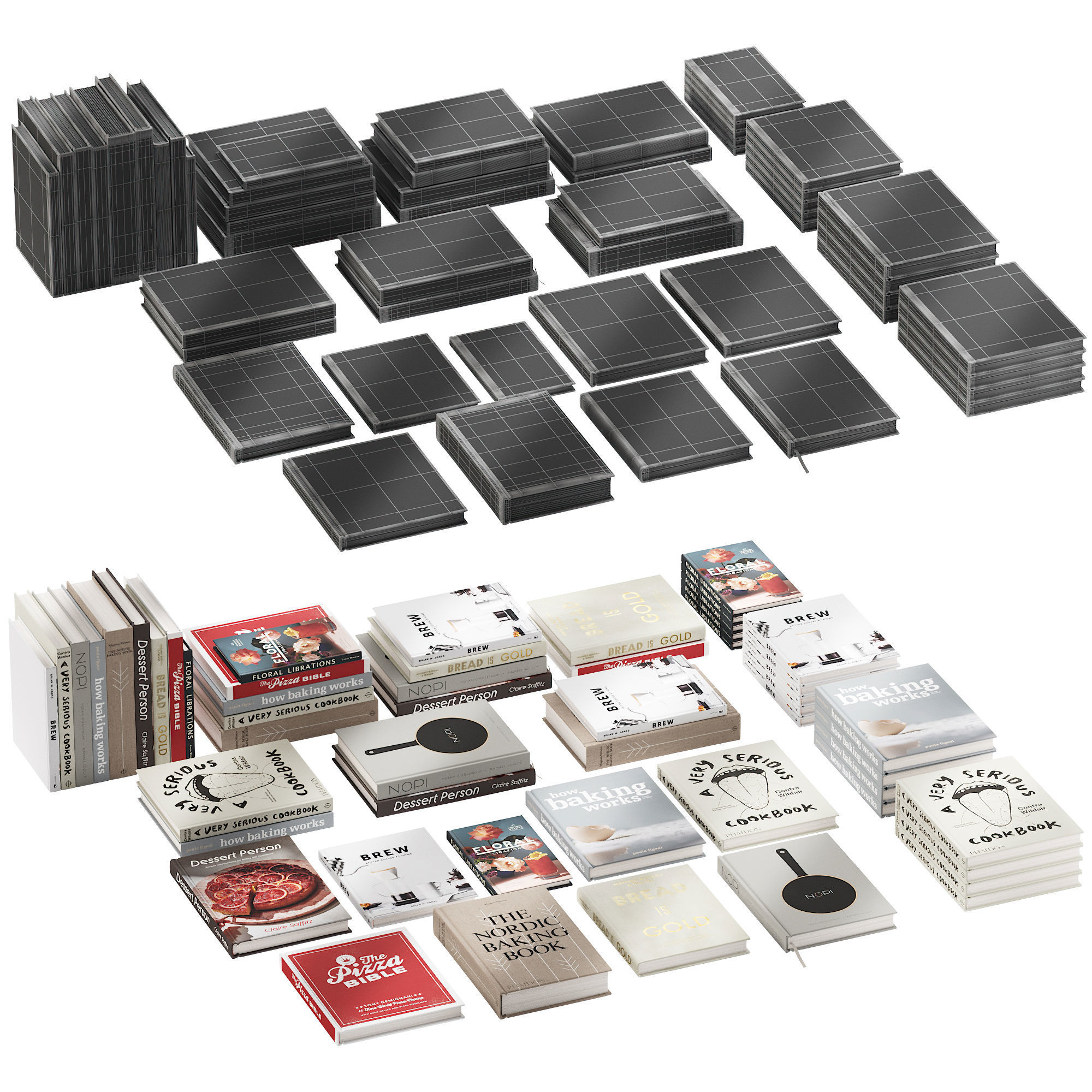 146 decorative books set 17 kitchen and cooking P03 3D model_3