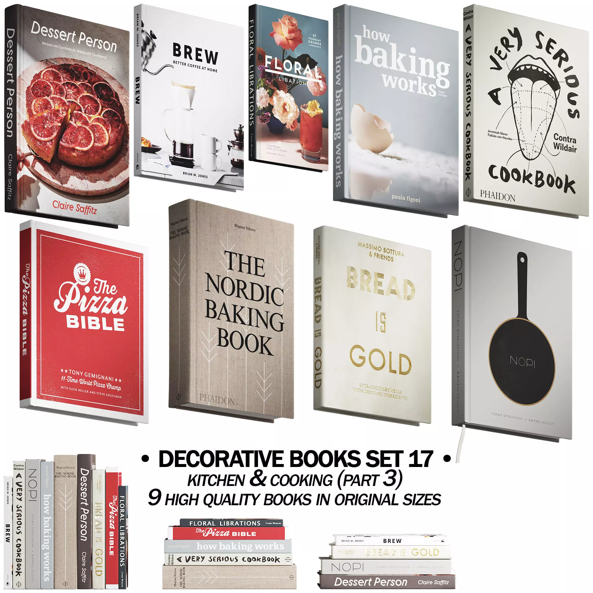 146 decorative books set 17 kitchen and cooking P03 3D model_0