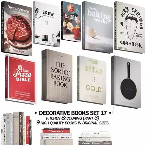 146 decorative books set 17 kitchen and cooking P03 3D model