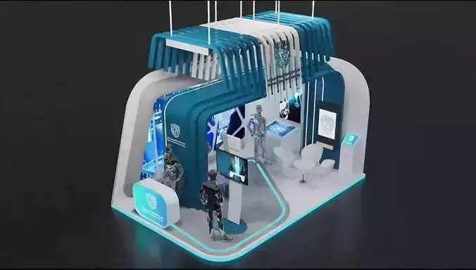 Cyber Security Booth 3D model