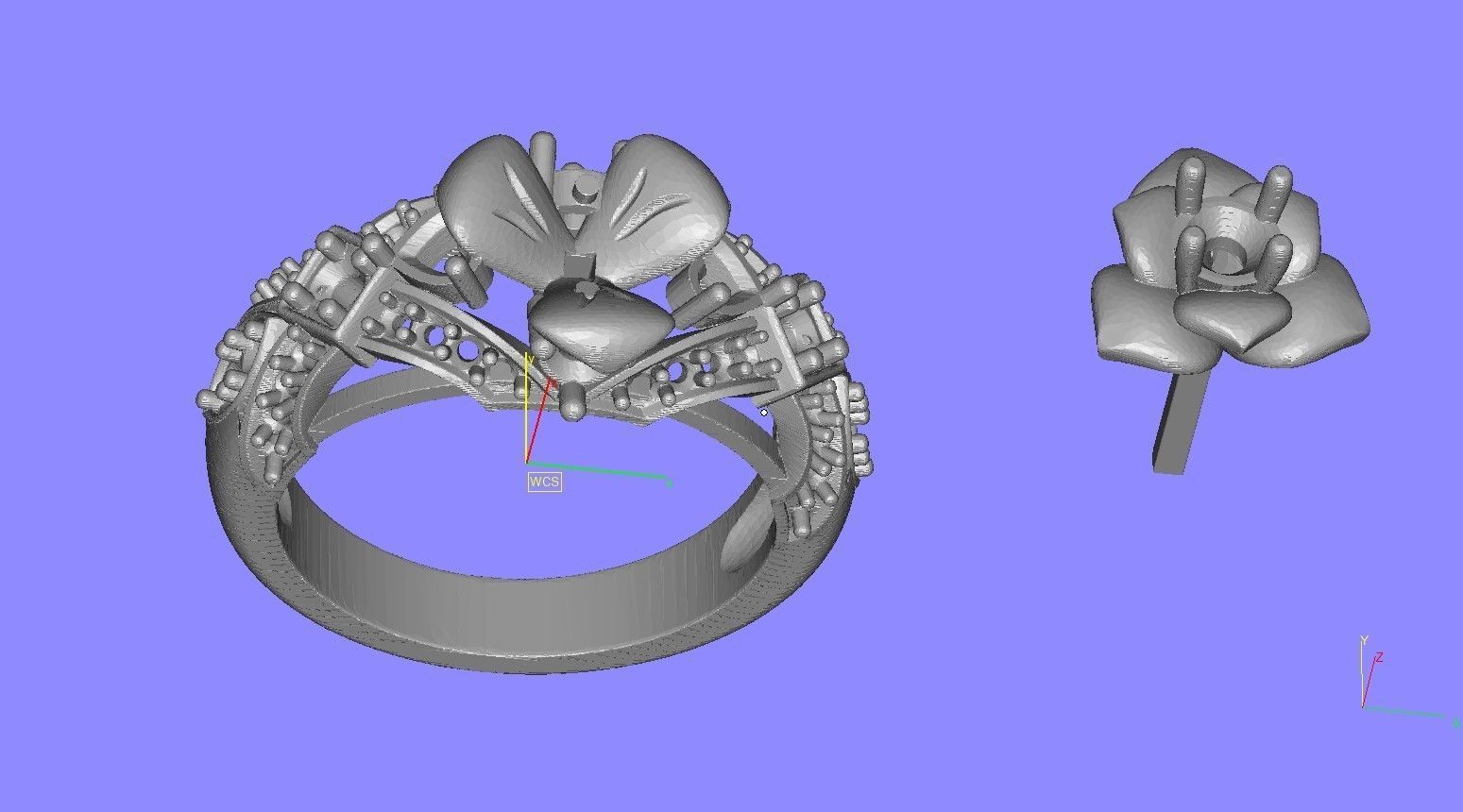 Pink Sapphire Rose Flower Ring for Women 3D print model_13