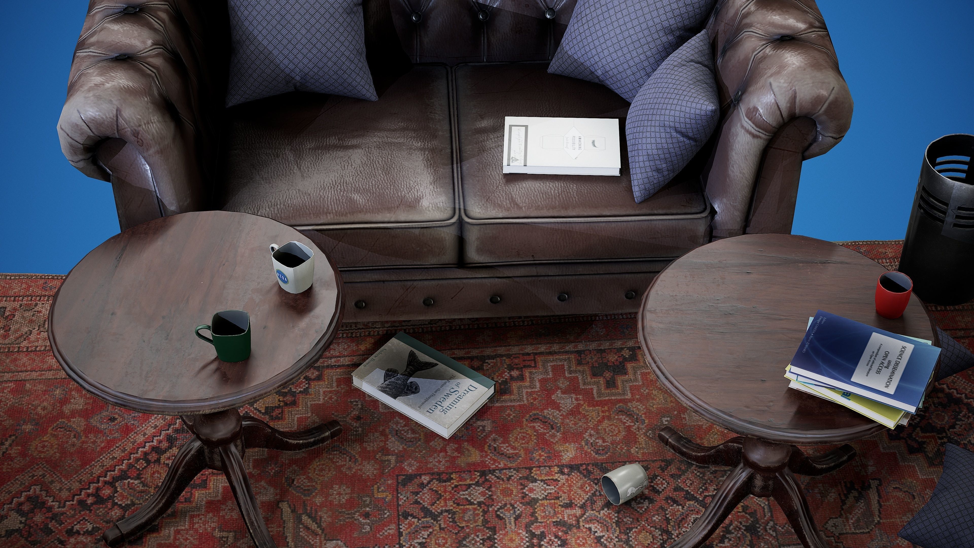 Armchair Set - PBR Game Ready Props Low-poly 3D model_4