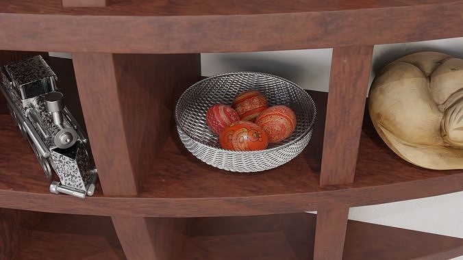 Wooden bookshelf library full with 33 models 3D model 5
