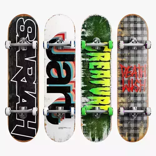 Skateboard set 001 3D model