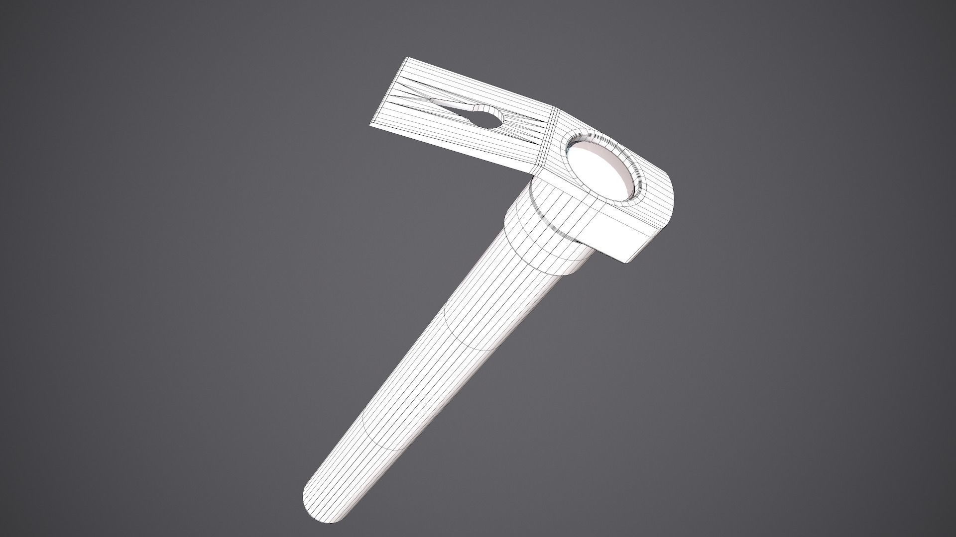 Hammer Old Low-poly 3D model_9