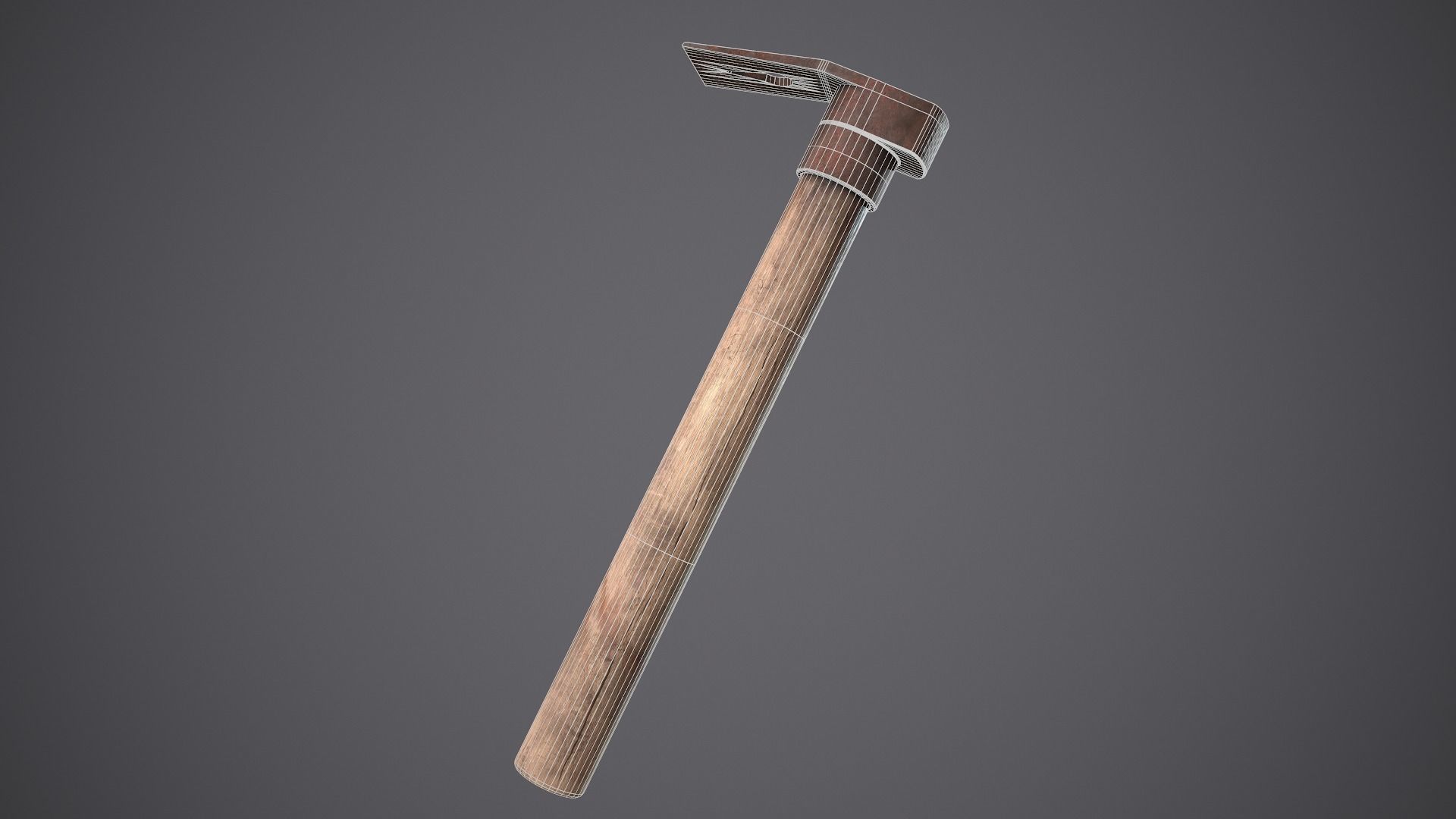 Hammer Old Low-poly 3D model_8