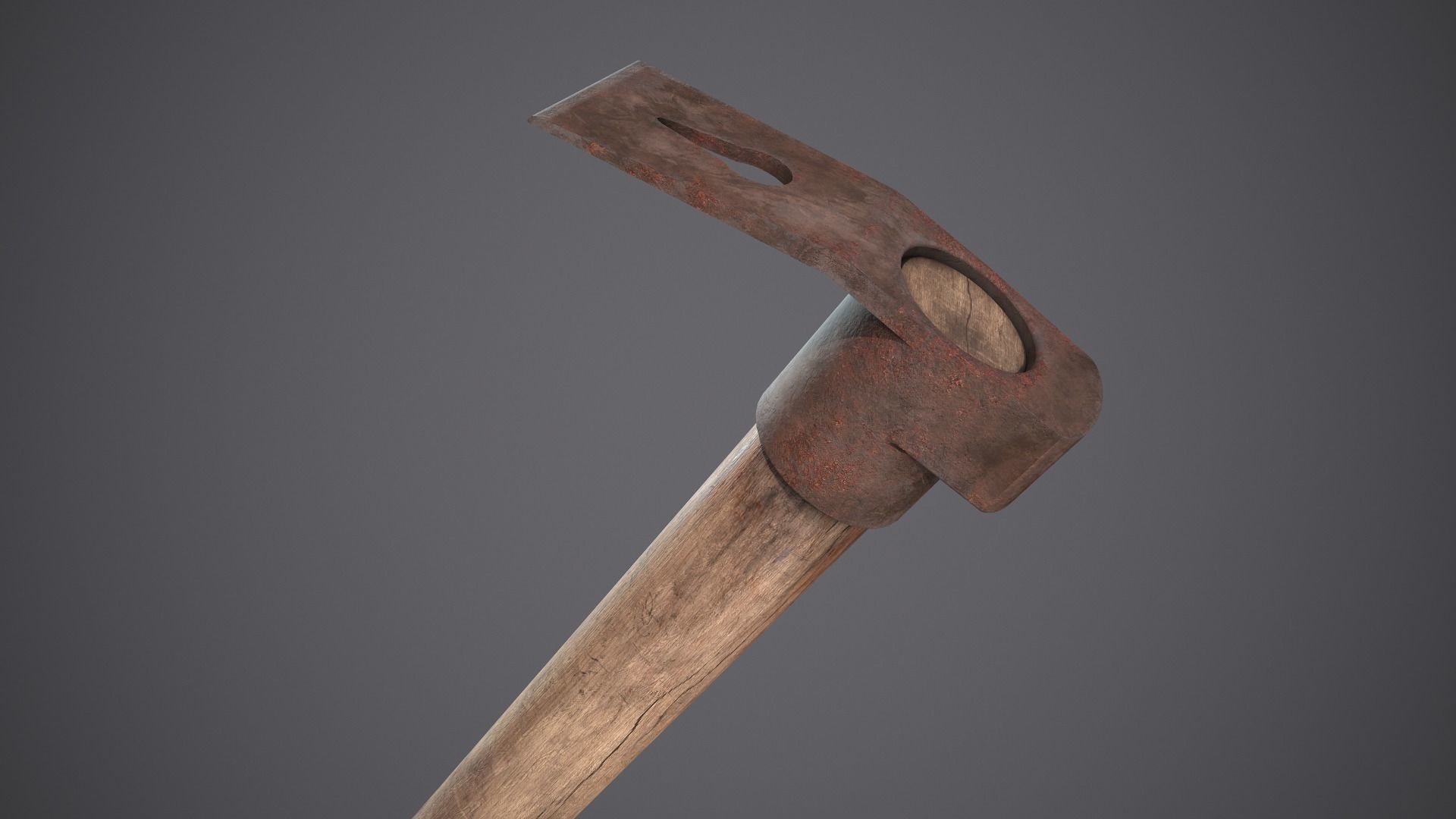 Hammer Old Low-poly 3D model_6