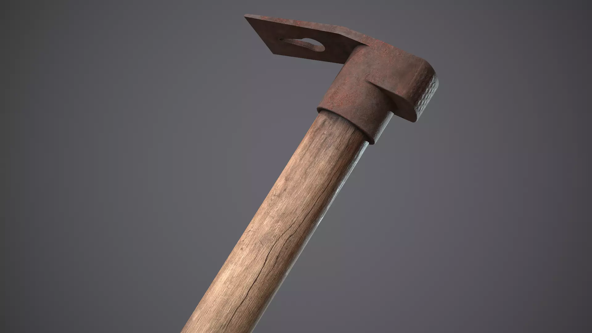 Hammer Old Low-poly 3D model_0