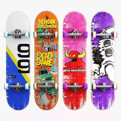 Skateboard set 002 3D model