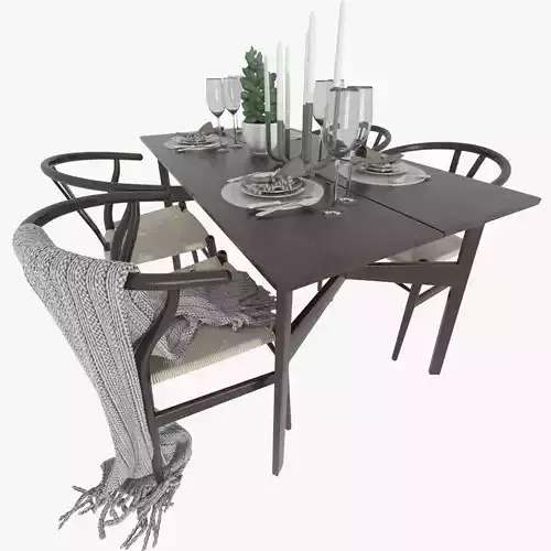 Realistic Dinner Table Set