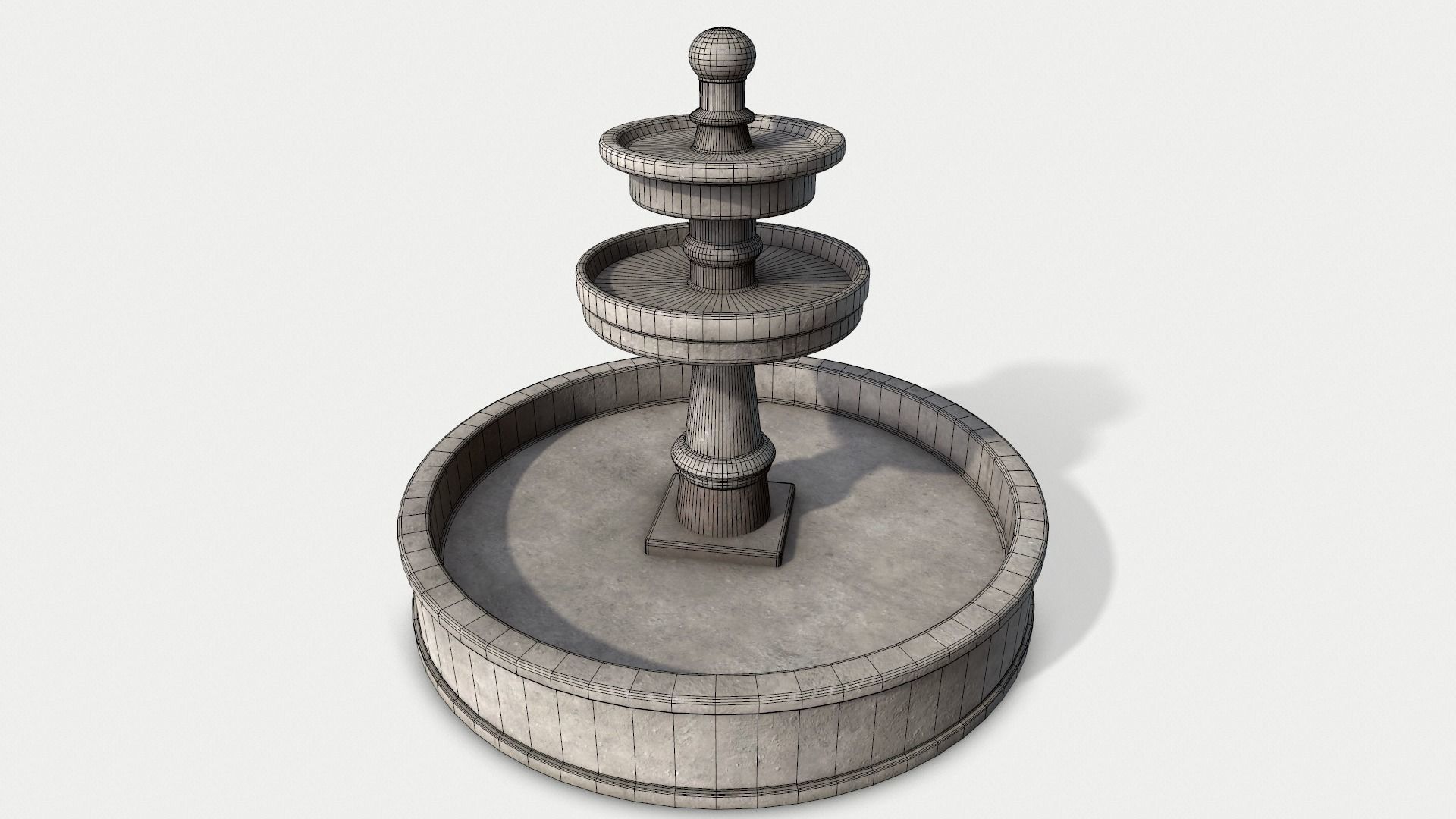Fountain Low-poly 3D model_4