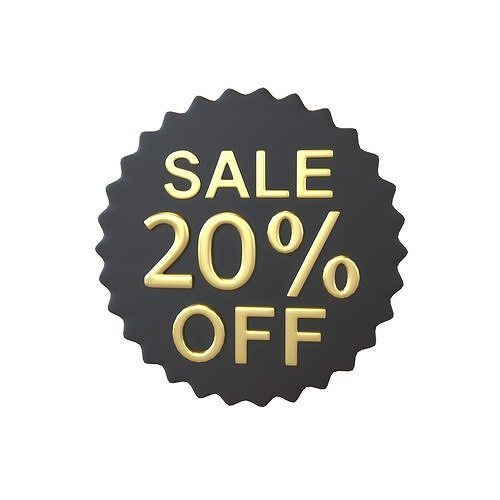 Sale Icon v4 004 Low-poly 3D model