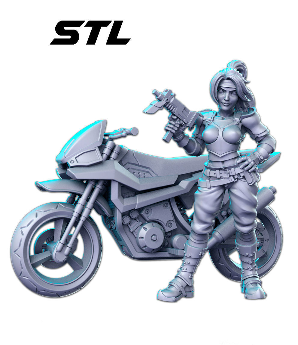 Daytona Bike Final Fantasy 32mm Pre-supported 3D print model_1