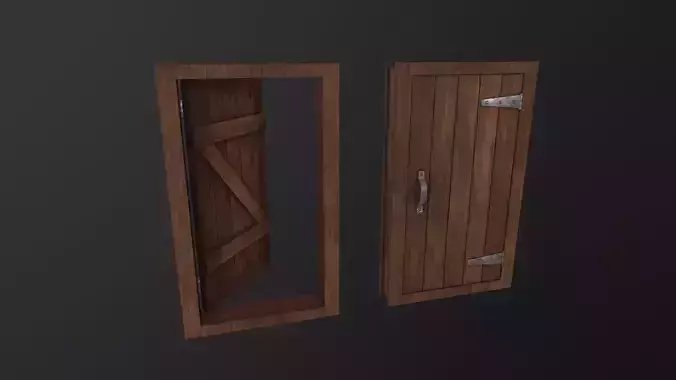 Old Wooden Door 3D Model Low-poly 3D model