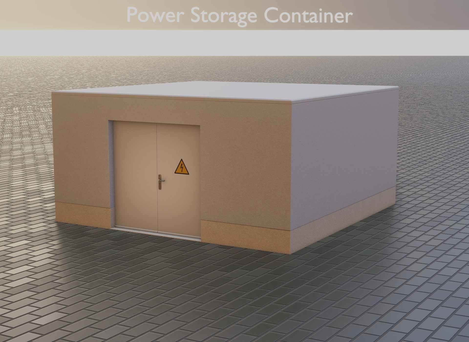Power Storage Container Low-poly 3D model_1