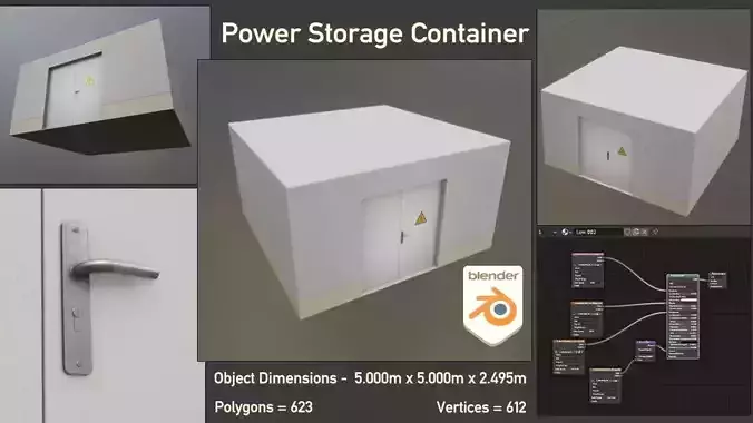 Power Storage Container Low-poly 3D model