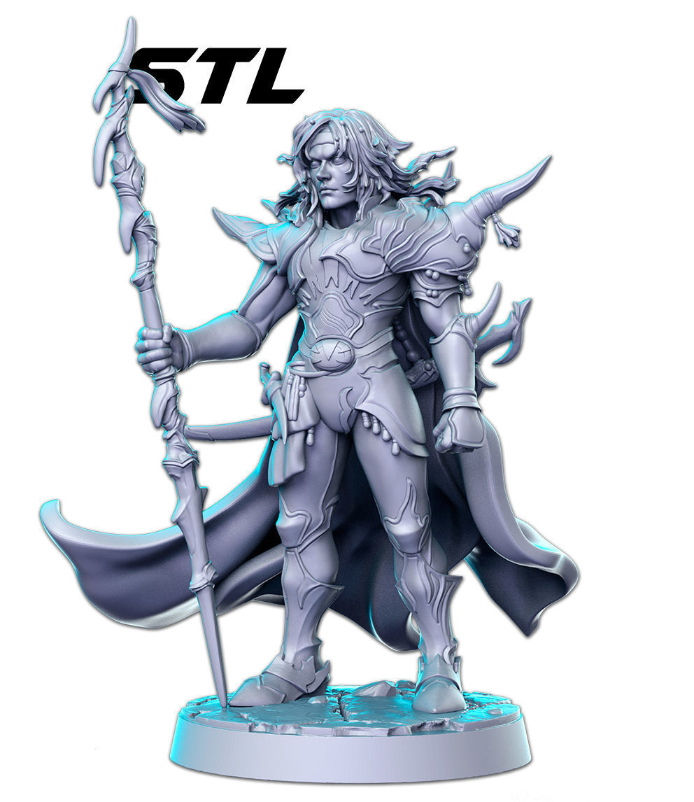 Cecil Final Fantasy 32mm Pre-supported 3D print model_1