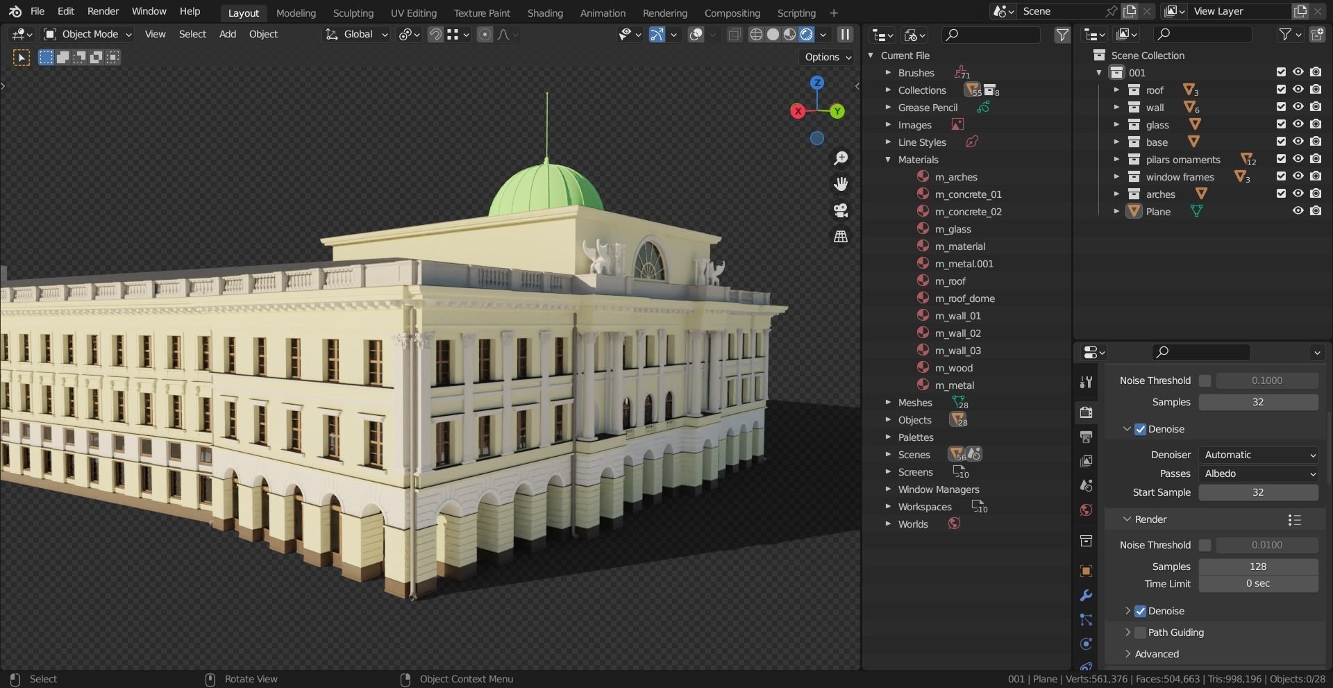 Eastern European Building 001 Low-poly 3D model_28